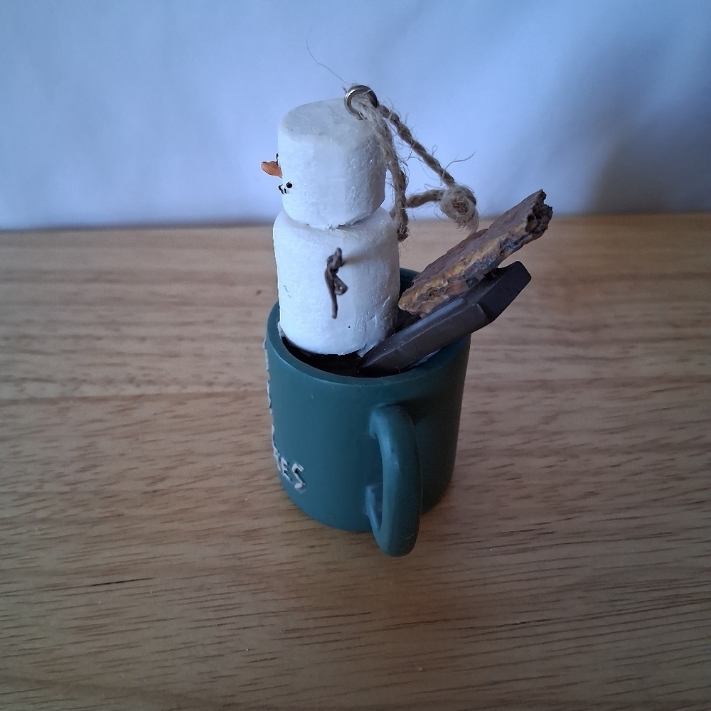 Green Mug with Snowman Smores Ornament - Picture 6 of 7
